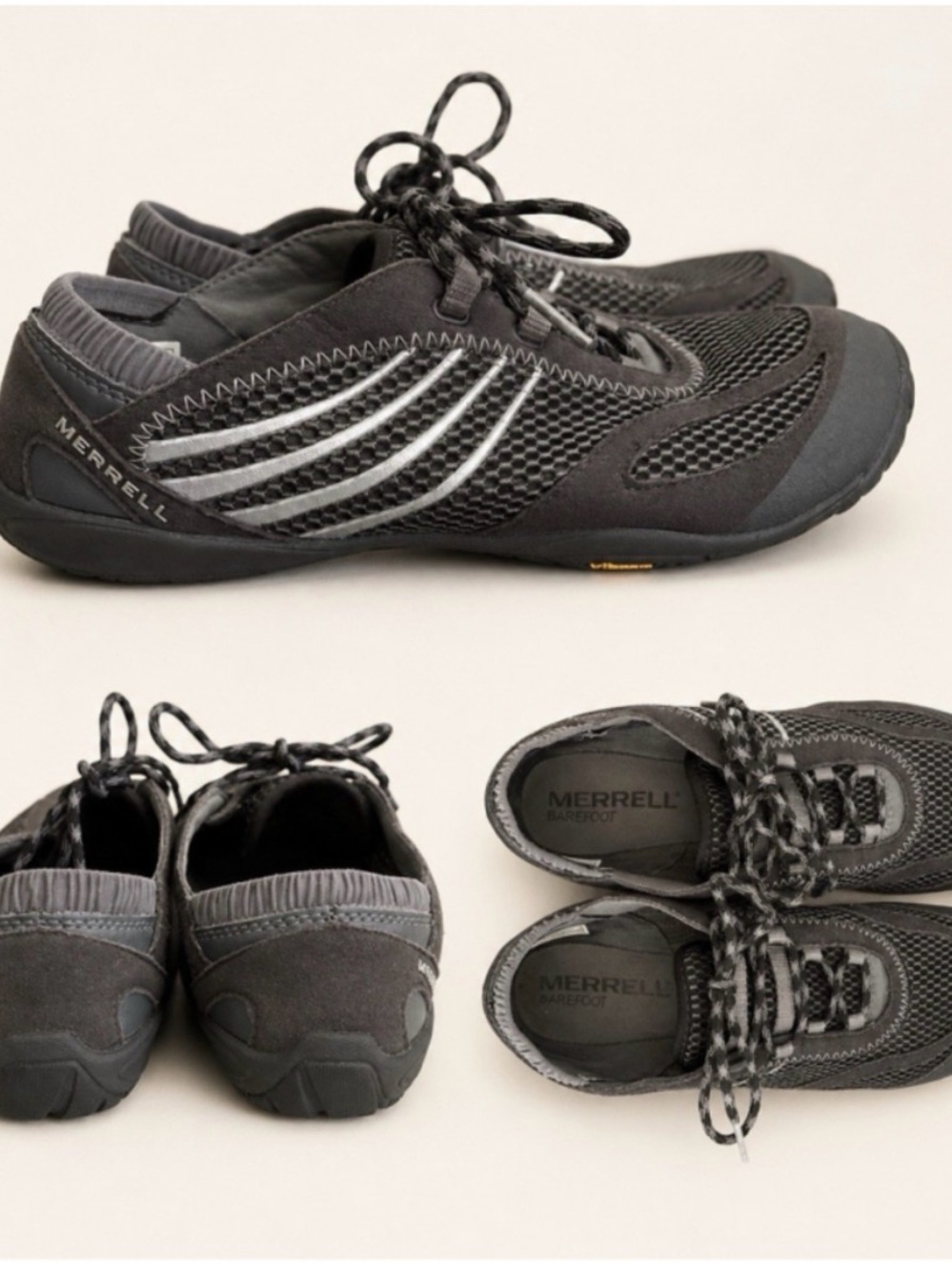 Merrell Pace Glove 3 Women's 9 Black Barefoot Vibram Trail Running Shoes EU 40